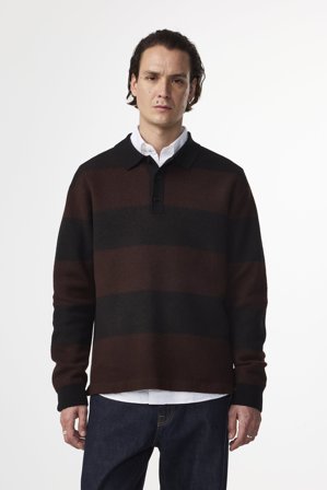 NN07 Rugby Polo male Black Certified Wool