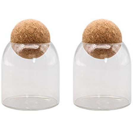 Glassalt- og peberkværn med egetræspropper, 500 ml