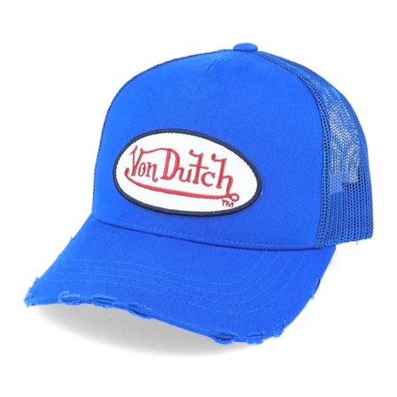 Von Dutch - Oval Patch Fresh Blue Trucker Trucker Blue Cap - @ Hatstore