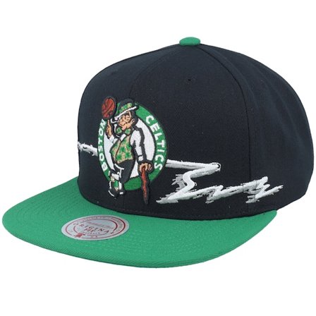 Mitchell & Ness - NBA Zwart snapback Cap - Boston Celtics Xlife Line Black/Green Snapback @ Hatstore