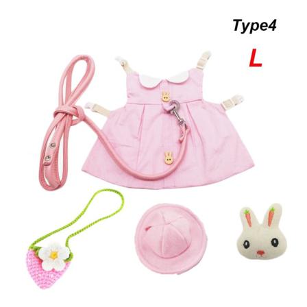 Kanin Klänning Kostym Kläder Hat Set Type4-l