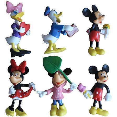 Mickey Mouse Cake Toppers Set -6pcs Disney Action Figures Small Mini S