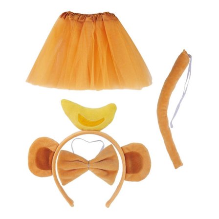 Söpö Apina Korvat Panta Häntä Tutu Rusetti Setti Apina Korvat Pitkä Häntä Cosplay