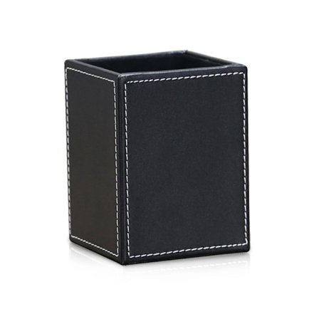 Svart klassisk syntetisk skinn blyantboks (inneholder ikke andre