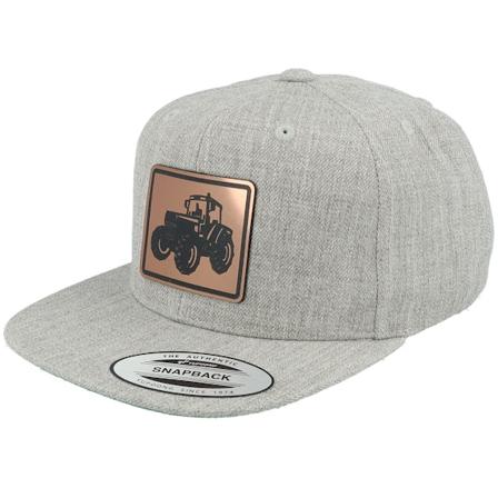Kiddo Cap - Harmaa snapback Lippis - Kids Tractor Engraved Bronze Patch Heather @ Hatstore