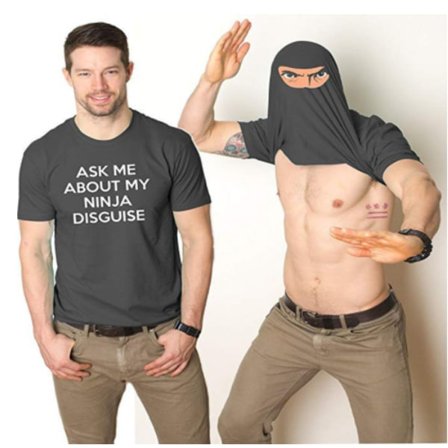 en Gift - Ask e About y Ninja Disguise T-shirt kort ärm Z X