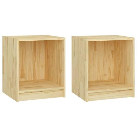 Vidaxl Sängbord 2 St 35,5x33,5x41,5 Cm Massivt Furu Brun