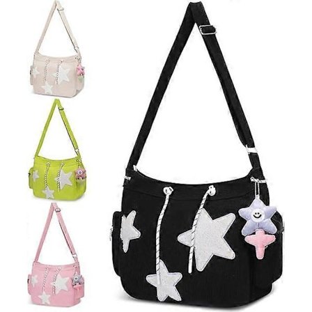 1 stk. Søt Messenger Bag, Estetisk Crossbody Bag, Star Grunge Bag Skulderveske