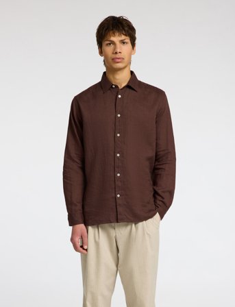 Selected Slhregkylian Linen Ls Shirt - Brown - S