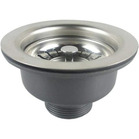 Vasksi, rustfrit stål, uden overløb, kurv ø 110 mm 1½", rustfrit stål + ABS-afløb + kurv