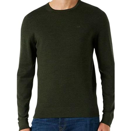 Calvin Klein Round-neck Strik Grøn, Herre Strik