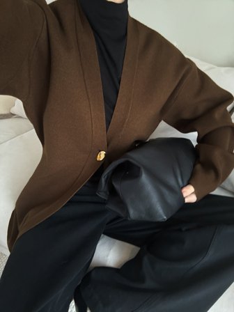 NA-KD - Strikket skulpturell cardigan - Cardigan - Brun - S