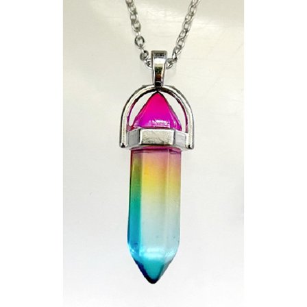 Necklace - Crystal Point - Rainbow #2