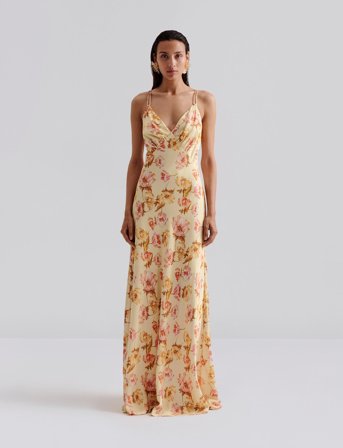 Malina Cornelia Slip Maxi Dress - Yellow - 34