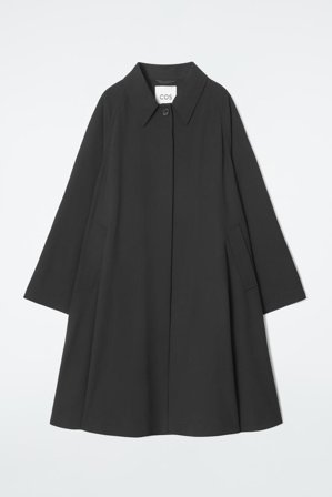 COS Women's Voluminous Swing Trench Coat in Black