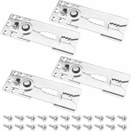 4 stk. Metal Snap Sofa-stik til møbler, tilbehør til hjem og have, sofaer 155x55mm Sølv