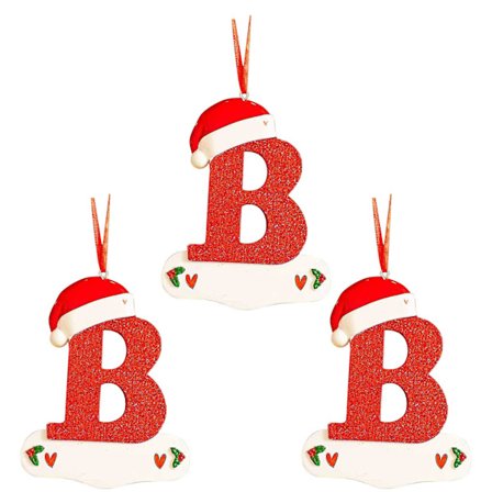 Christmas Little Red Hat Brevhänge Diy Skrivbart namn 26 Bokstäver Pendant 3stB