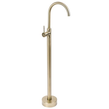 Gulvmonteret håndvaskbatteri Rea Lungo Børstet guld 96X20X107,5CM