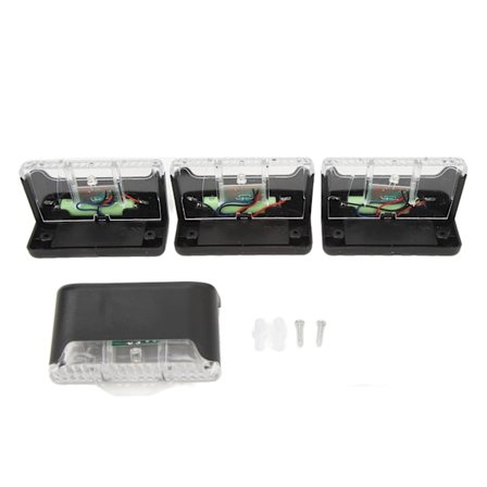 4-pak Vandtætte Solcelle Trappelys med Sort Kabinet Varm Hvid til Havedæk