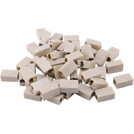 50 st Ethernet Nätverkskabel Lan Kabel Kopplare Bilateral 8-Pin Kopplare RJ45 Kontakt Datornätverksadaptrar[CO]