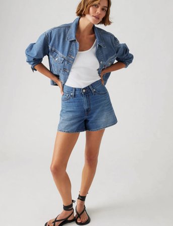 Levi's 80S Mom Short Cool City Whip - Blue - 29