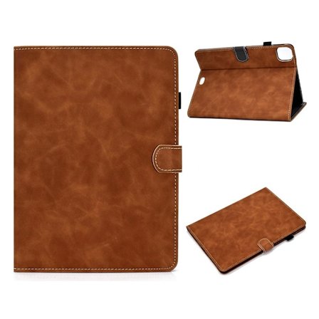 Solid Color Card Slots Stand Flip Leather Protective Shell iPad Pro 11-inch (2020) / (2022) / (2021) - Brun