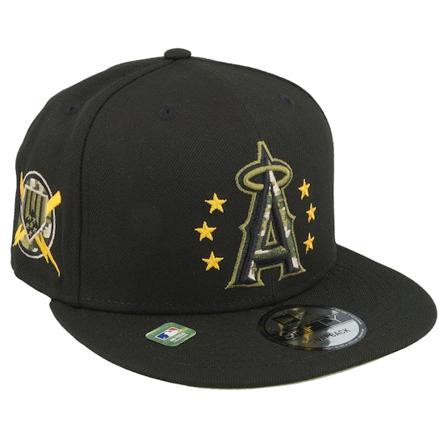 New Era - MLB Zwart snapback Cap - Los Angeles Angels MLB24 Armed Forces Day 9FIFTY Black Snapback @ Hatstore