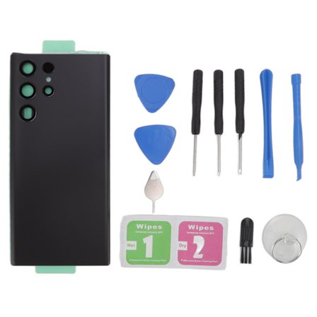 Takalasin kansi korvaava akkukotelon kotelo takapaneeli Samsung Galaxy S22 Ultra 5G S908U S908F musta