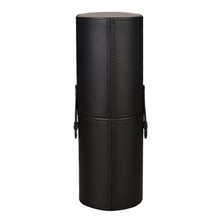 (Sort) Makeup børsteholder Læder Rejse Bærbar børste Opbevaringsboks