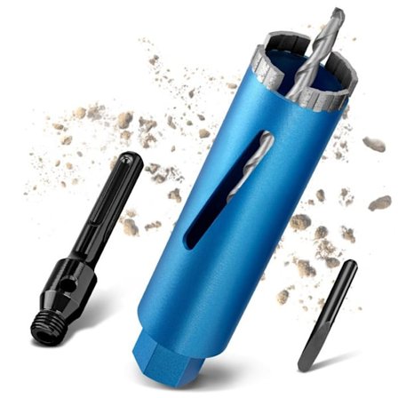 M22 Timanttiporakruunu Turbo-segmentillä, Ø 44mm ja SDS Max -adapterilla, poranterä kokonaispituus 200 mm