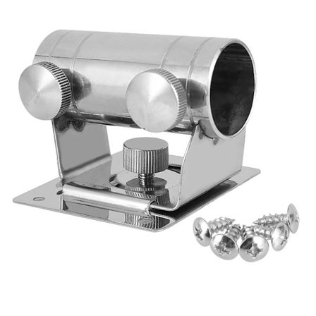 2 st Parasol Balkongfäste i Rostfritt Stål Fiskefodral Justerbart Paraplyställ Vägg Fiskebox Paraplyhållare Fiskeparaplyfäste med Monteringsplatta och