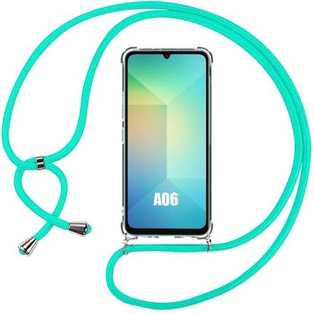 Coque för Samsung Galaxy A06, Mjuk skydd med turkos axelrem - BOOLING