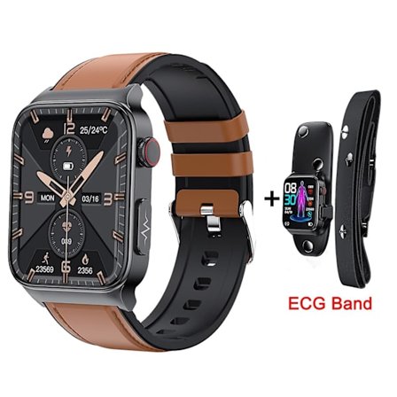 Nyt E500 Blodglukose Smart Watch ECG Monitoring Blodtryk Kropstemperatur Smartwatch Mænd Ip68 Vandtæt Fitness Tracker - Smart Watches