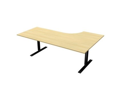 LANAB DESIGN Skrivbord El V 2x1,2x0,8x0,6m björkla/svart - Lyreco - Kontorsmöbler och inredning - Bord och hurtsar - Skrivbord - Höj/sänkbar