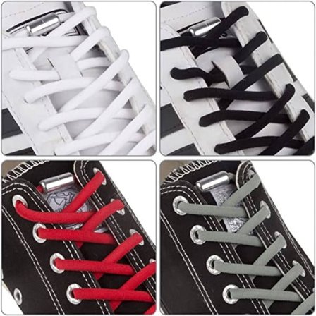 6 par universal elastiska skosnören för barn och vuxna, inkl