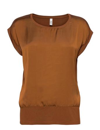 Sc-Thilde Blouses Short-sleeved Brun Soyaconcept*Betinget Tilbud