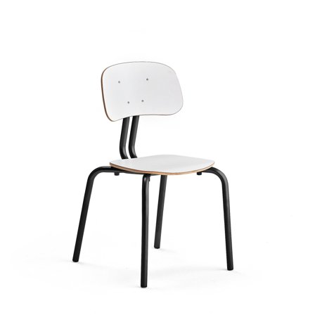 Klassenzimmerstuhl YNGVE, 4 Beine, anthrazit, weiß, H 460 mm