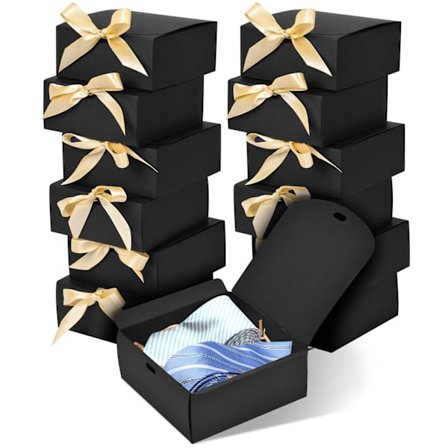 10-osainen Ramadan-lahjapakkaus, rusettisolmulla varustettu juhlapakkaus, lahjapakkaus poika-/tyttöystävälle - Musta - Koko M