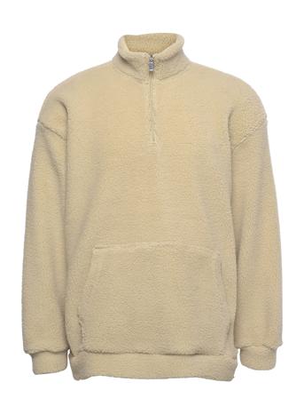 Onsremy Teddy 1/4 Zip Sweat Sweatshirts & Hoodies Fleeces & Midlayers Beige ONLY & SONS