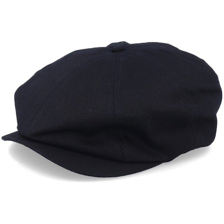 Brixton - Schwarz Flatcap Cap - Brood Black Snap Cap @ Hatstore