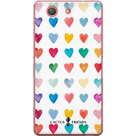 Yhteensopiva Puhelinkuori Sony Sony Xperia Z3 Compact Cactus and Friends - Watercolor Love Grid