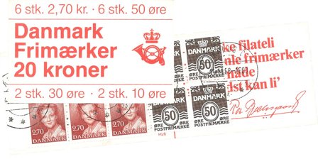 Danmark 1984 - Frimærkehæfte 20 kr. AFA 1 - Stemplet