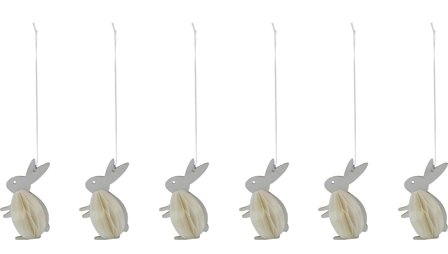 House Doctor Påskeornamenter Rabbit Offwhite 6stk