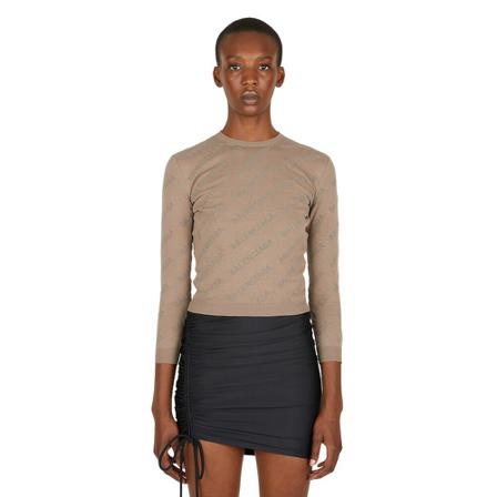 Balenciaga Logo Print Knit Top inbo, Dame