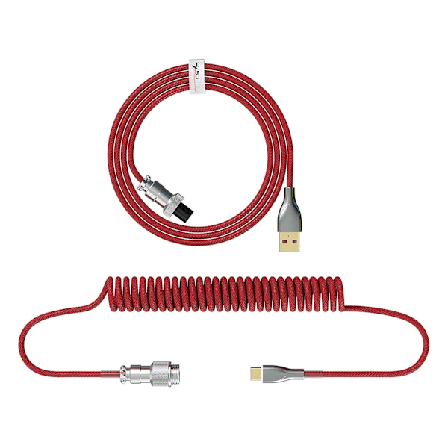 Typ C USB-kabel Mekanisk tangentbord Spiral 2,2 m Spel Spolat Aviator-kabel [DB]