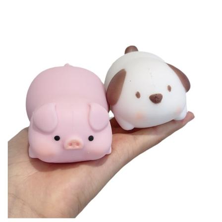 2-pak mavehund og mavesvin Blødt legetøj 3D-squishy-legetøj Stressaflastning klemmelegetøj Fidget-legetøj til børn og voksne - Perfet