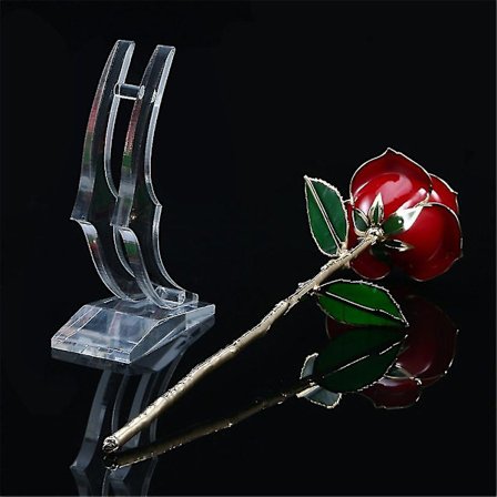 Love Forever 24k Gullfolie-trimmet Roseblomst med Brakett