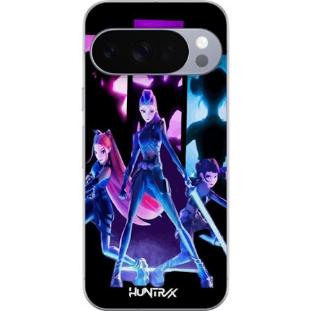 Kompatibelt Mobildeksel til Google Google Pixel 10 Pro XL Futuristisk jente gruppe illustrasjon med neonlys og sterke farger i sci-fi estetikk