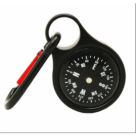 Matkatarvike - Matkatavaralappu, Metall, 9 senttimetriä, Kompassi