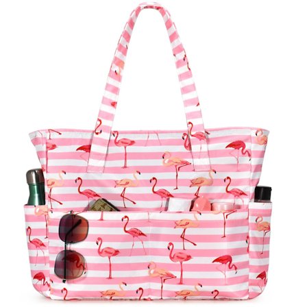 Strandtaske til kvinder - Stor vandtæt og sandtæt taske med lynlås | Svømme- og pool-essentielle ting | Rejseferietaske med sikkerhed